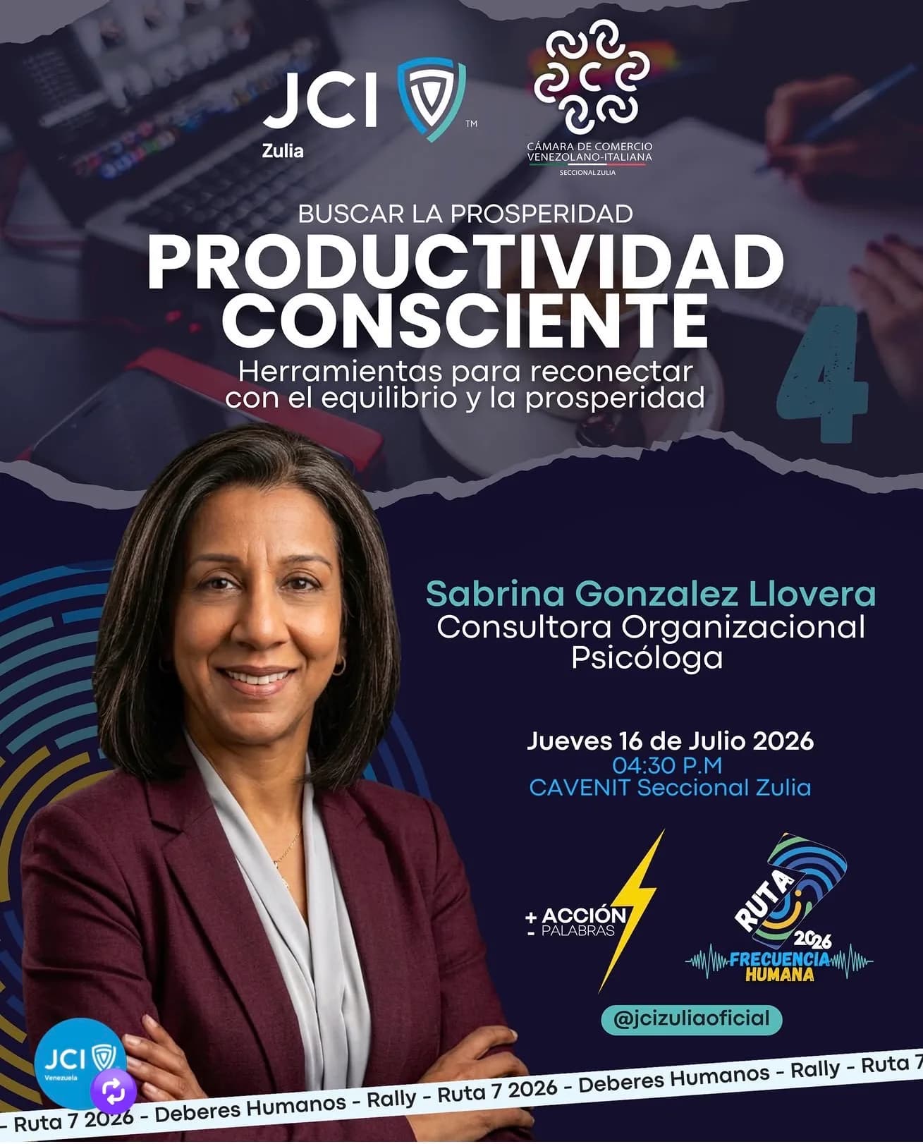 CAVENIT Seccional Zulia será sede de la Masterclass "Productividad Consciente" junto a la JCI Zulia